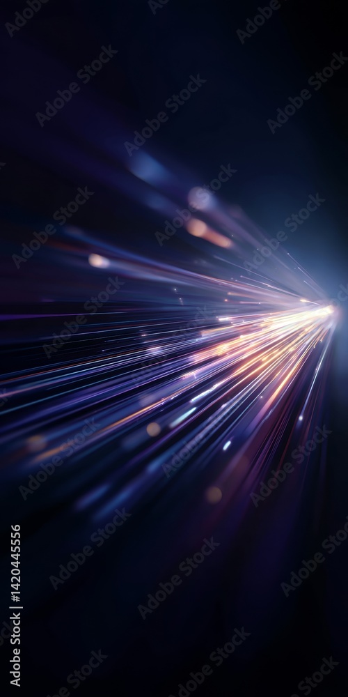 light streak, fiber optic, speed line, futuristic background for 5g or 6g technology wireless data transmission, high-speed internet in abstract