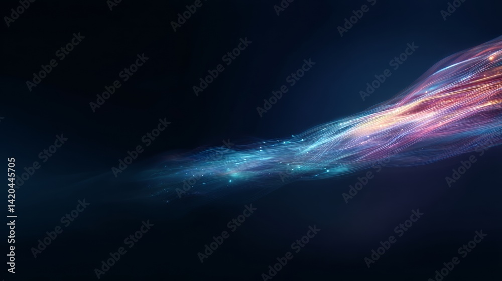 light streak, fiber optic, speed line, futuristic background for 5g or 6g technology wireless data transmission, high-speed internet in abstract
