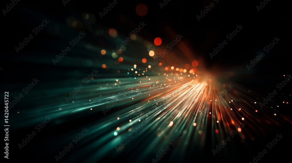 light streak, fiber optic, speed line, futuristic background for 5g or 6g technology wireless data transmission, high-speed internet in abstract