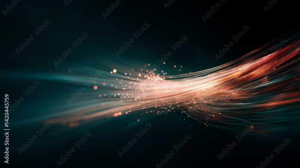 light streak, fiber optic, speed line, futuristic background for 5g or 6g technology wireless data transmission, high-speed internet in abstract