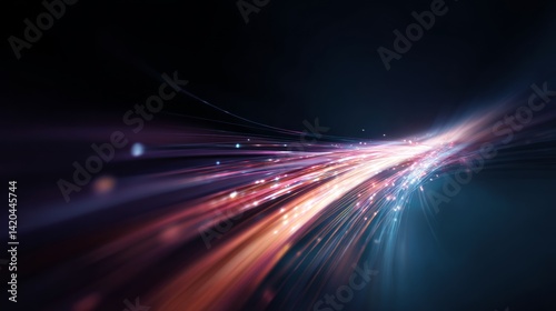 Obraz na płótnie light streak, fiber optic, speed line, futuristic background for 5g or 6g technology wireless data transmission, high-speed internet in abstract
w salonie