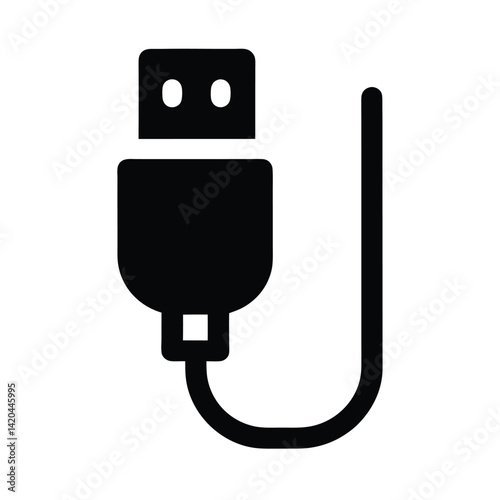 usb plug icon silhouette vector illustration