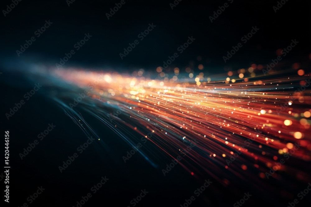 light streak, fiber optic, speed line, futuristic background for 5g or 6g technology wireless data transmission, high-speed internet in abstract