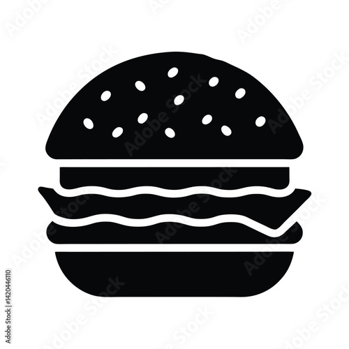 veggie burger stencil icon silhouette vector illustration