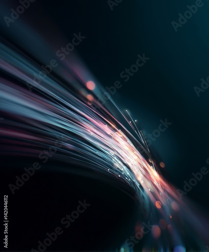 Obraz na płótnie light streak, fiber optic, speed line, futuristic background for 5g or 6g technology wireless data transmission, high-speed internet in abstract
w salonie