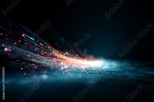 Obraz na płótnie light streak, fiber optic, speed line, futuristic background for 5g or 6g technology wireless data transmission, high-speed internet in abstract
w salonie