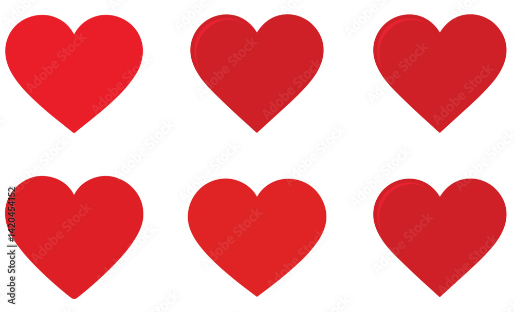 Solid Red Heart Shape Minimalistic Design Solid Red Heart Shape Minimalistic Design
