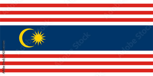 Vector image of the Federal Territory of Kuala Lumpur flag (Malaysia), accurately proportioned and colored.