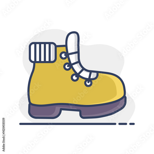 Hiking boot vector isolated icon. Camping sign