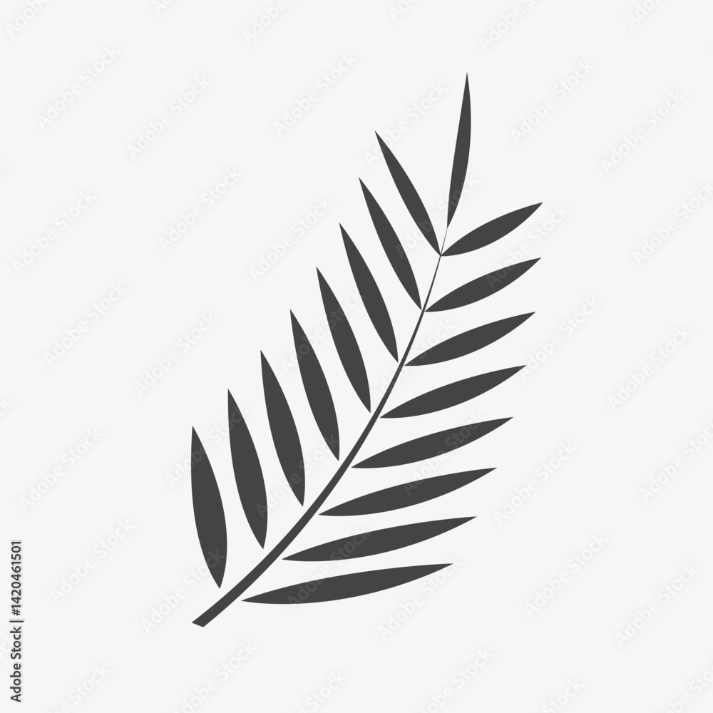 Fototapeta premium Palm sunday concept. Branch of palm glyph icon. Vector illustration