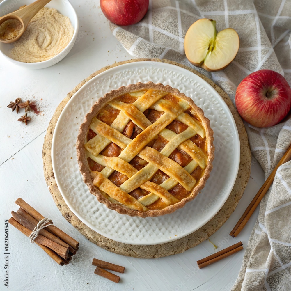 Apple Lattice Pie with Cinnamon Sticks Apple Lattice Pie with Cinnamon Sticks