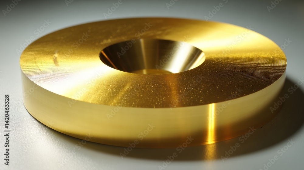 Gold-toned circular precision-machined component