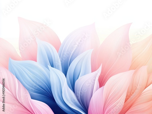 Abstract floral design. Soft pastel colors. Delicate petals