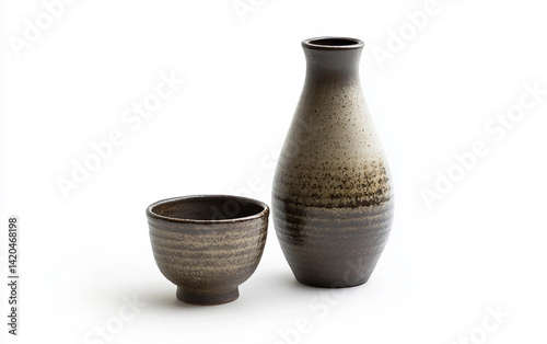 Japanese Sake Bottle and Cup Set