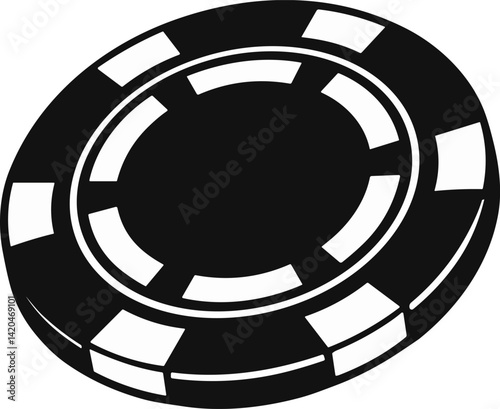 Black Casino Poker Chip Illustration Icon