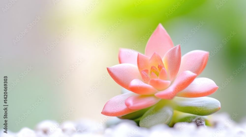 Fototapeta premium Delicate Pink Succulent in Soft Focus