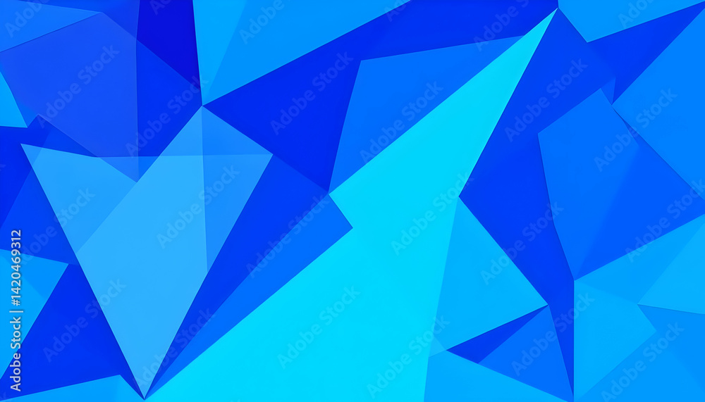 Obraz premium Blue Geometric Abstract Background with Sharp Triangles and Shapes