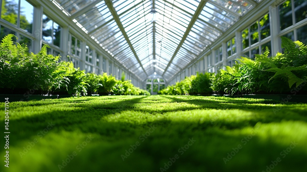 Lush vertical garden with layers of moss and ferns in bright conservatory space, architectural elegance, soft sunlight, urban oasis theme, richly textured greenery Lush vertical garden with layers of moss and ferns in bright conservatory space, architectural elegance, soft sunlight, urban oasis theme, richly textured greenery
