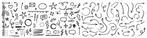Vector doodle set of differ...