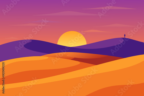 sunset in the desert
