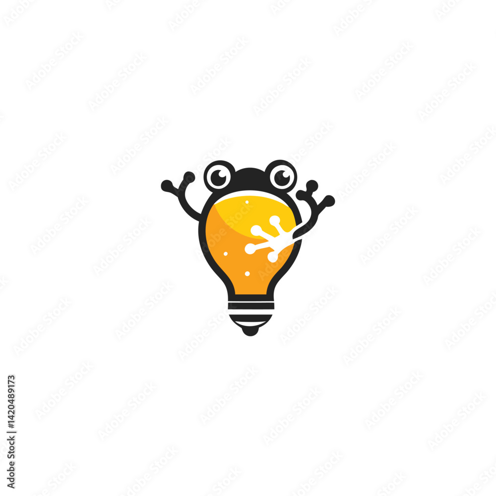 Fototapeta premium Frog Idea Logo Designed in Illustrator