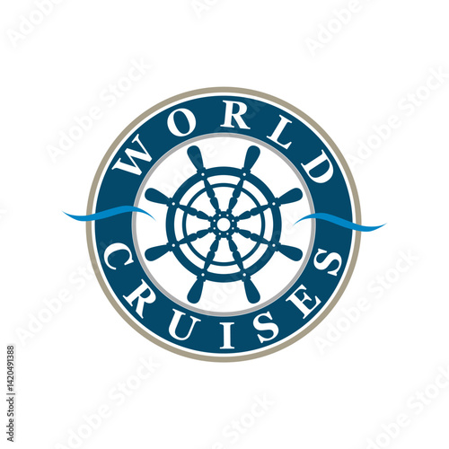 Emblem or logo template, research, world cruises for unforgettable travel