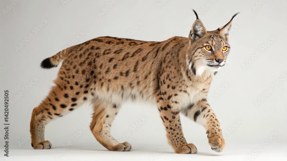 Fototapeta premium Balkan Lynx on studio background 