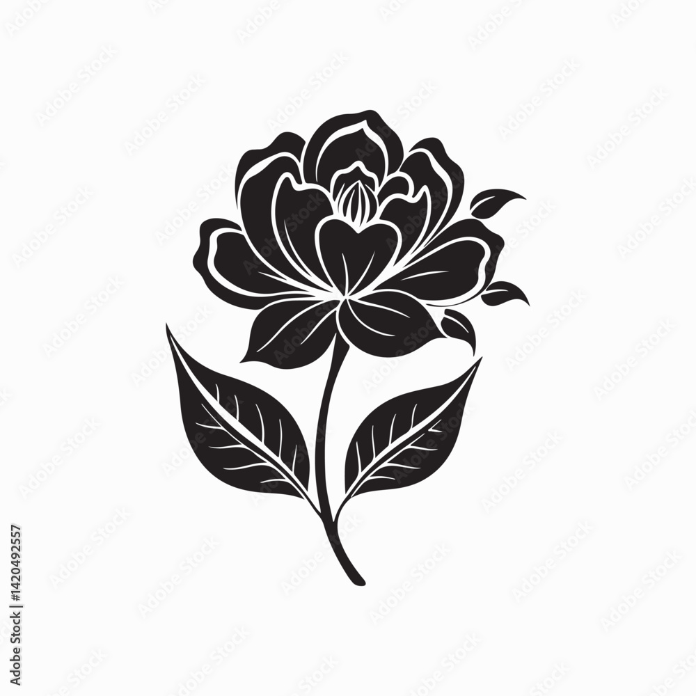 Obraz premium elegant silhouette of a flower illustration