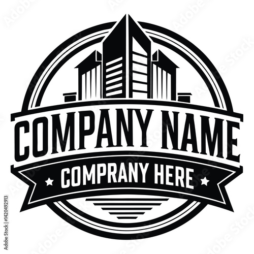 Modern, stylized building logo design