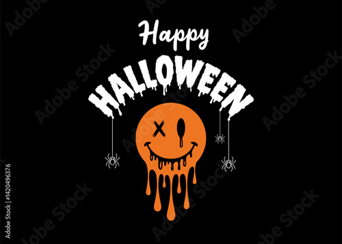 Happy Halloween text icon, logo & graphic