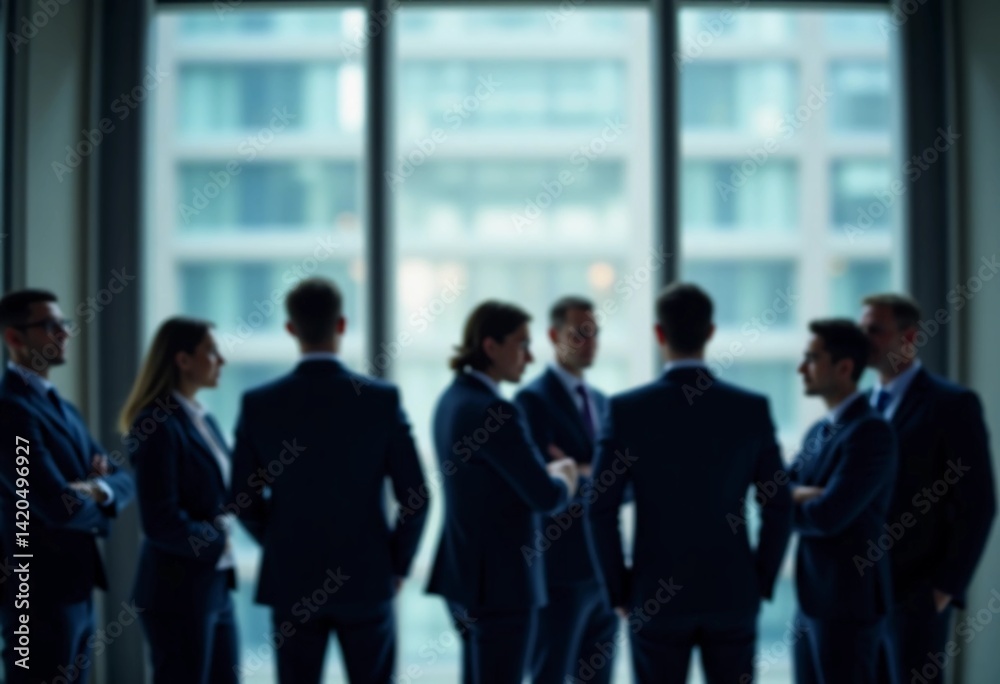 A group of business professionals dressed in formal suits engage in animated discussions Generative AI A group of business professionals dressed in formal suits engage in animated discussions Generative AI