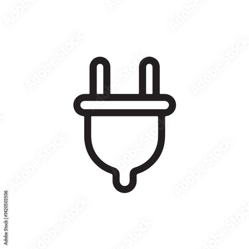 Two Pin Plug Icon on white background, two pin plug icon, electrical plug, power plug.

