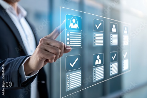 Recruitment and candidate selection process showcasing HR professionals using digital tools to evaluate talent and identify career opportunities, ensuring workforce success and organizational growth.