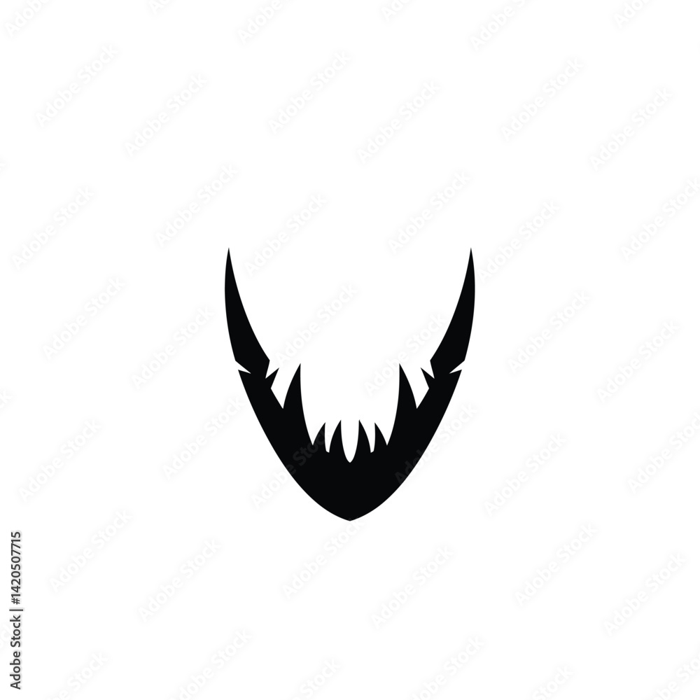 Black Abstract Sharp Teeth Silhouette On White Background Design Element Black Abstract Sharp Teeth Silhouette On White Background Design Element