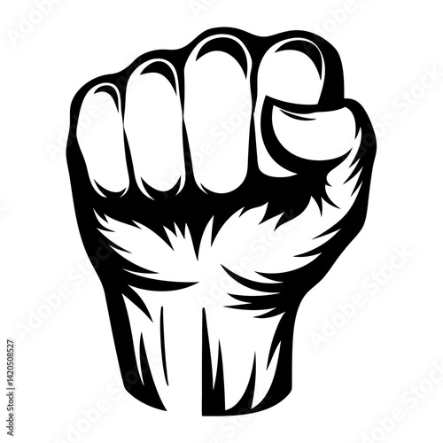 Raised fist silhouette symbolizing power, resistance, and social justice movements worldwide