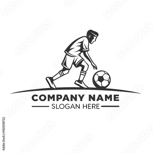 Active young soccer player in action