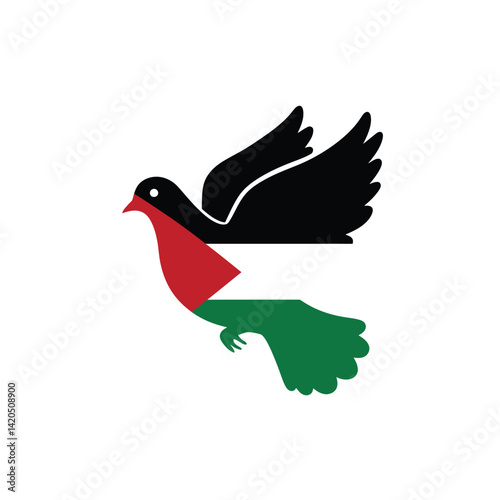 Wallpaper Mural Palestinian Flag Dove Peace Symbol Conceptual Illustration Design Element Torontodigital.ca