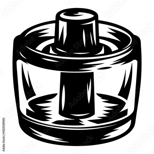 Detailed black and white illustration of a cylindrical vaporiser tank section