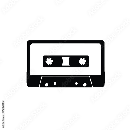 Retro Audio Cassette Tape Vector Illustration On Isolated White Background