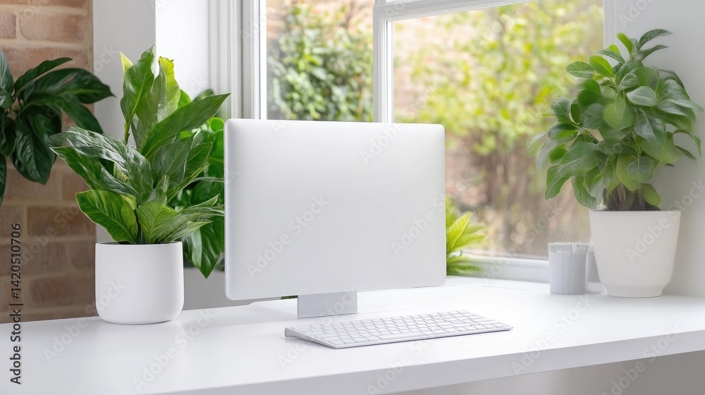 Fototapeta premium Modern workspace with plants
