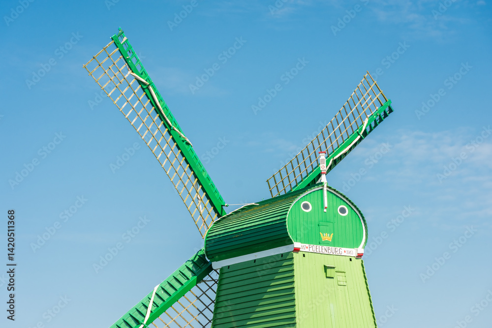 Beautiful windmills in the countryside area of Zaanse Schans, Netherlands