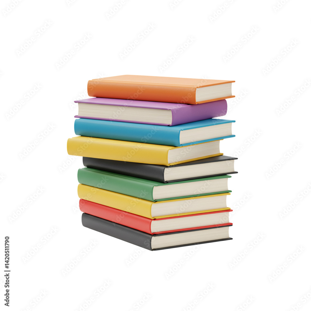 Stack of colorful hardcover books isolated on white background, symbolizing education, learning, reading, and knowledge for students and teachers.
Stack of colorful hardcover books isolated on white background, symbolizing education, learning, reading, and knowledge for students and teachers.