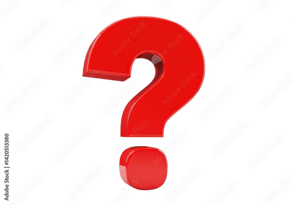 Red question mark graphic symbol isolated on white background Red question mark graphic symbol isolated on white background