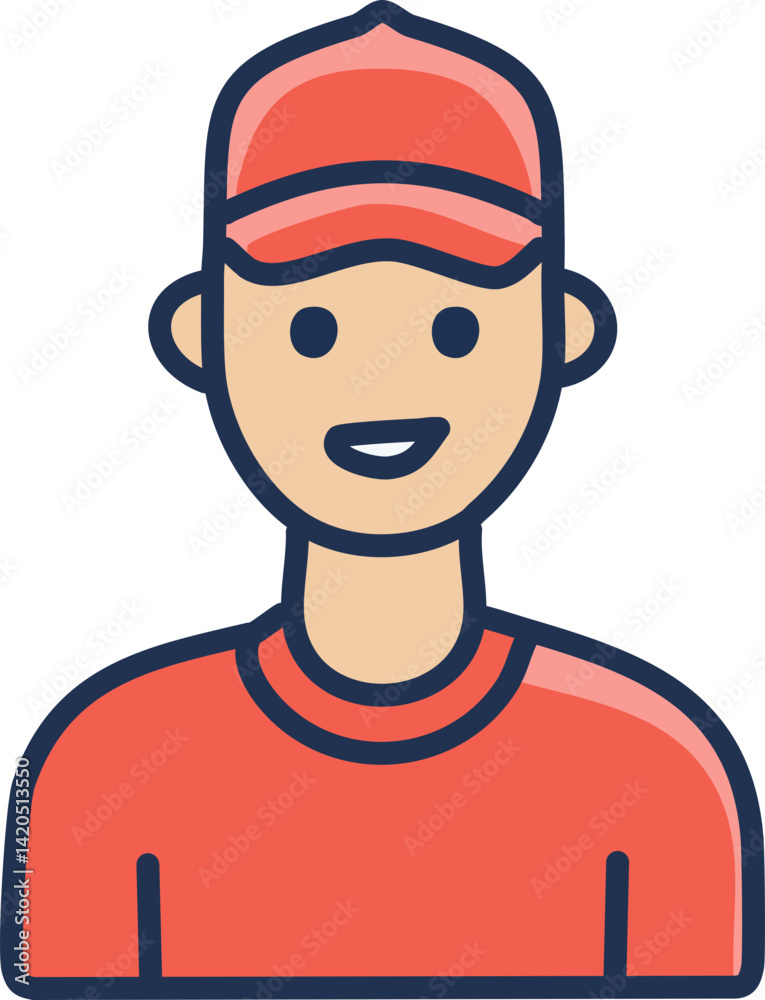 delivery boy in red with cap delivery boy in red with cap