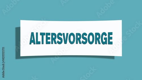 Altersvorsorge (Retirement planning) - A card isolated on light green background.