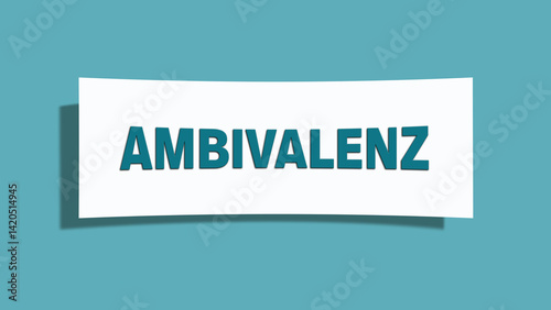 Fotografie Ambivalenz (ambivalence) - A card isolated on light green background