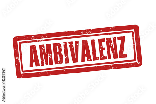 Foto Ambivalenz (ambivalence) - A red stamp, isolated on white background