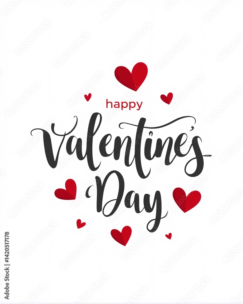 Happy Valentine's Day Greeting with Hearts