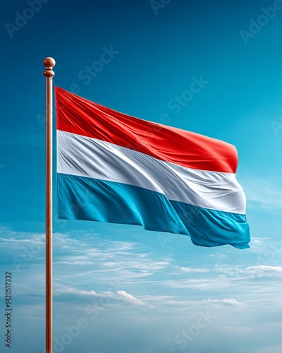 Luxembourg Flag Against Clear Sky
