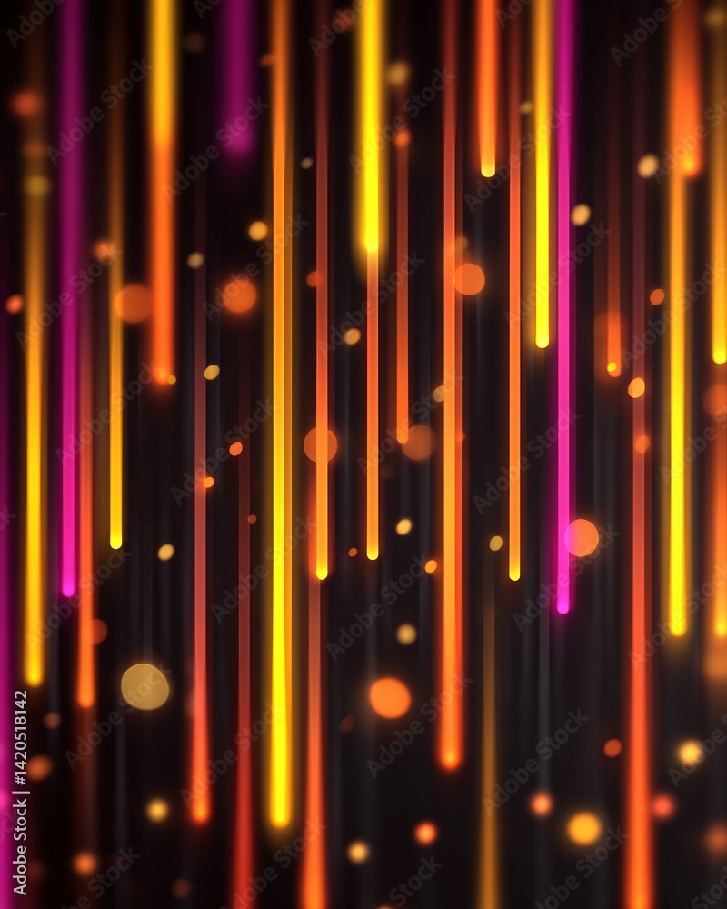 Vibrant Vertical Light Lines on Dark Background